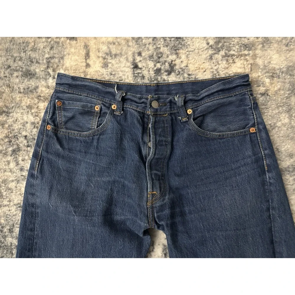 Levi's 501 Original Fit Jeans Mens W34 L36 Dark Wash Straight Leg Denim Pants‎